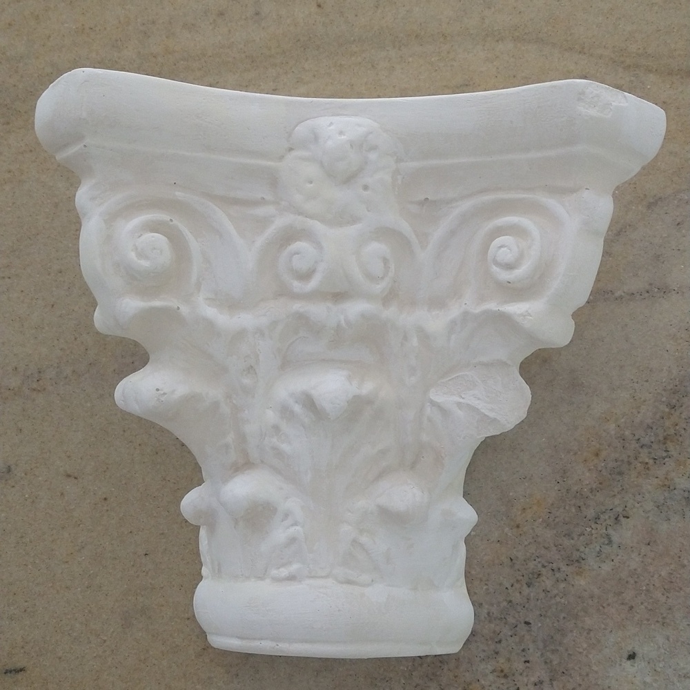 Plaster Corinthian wall sconce shelf rustic classic acanthus 7" h x 8" w